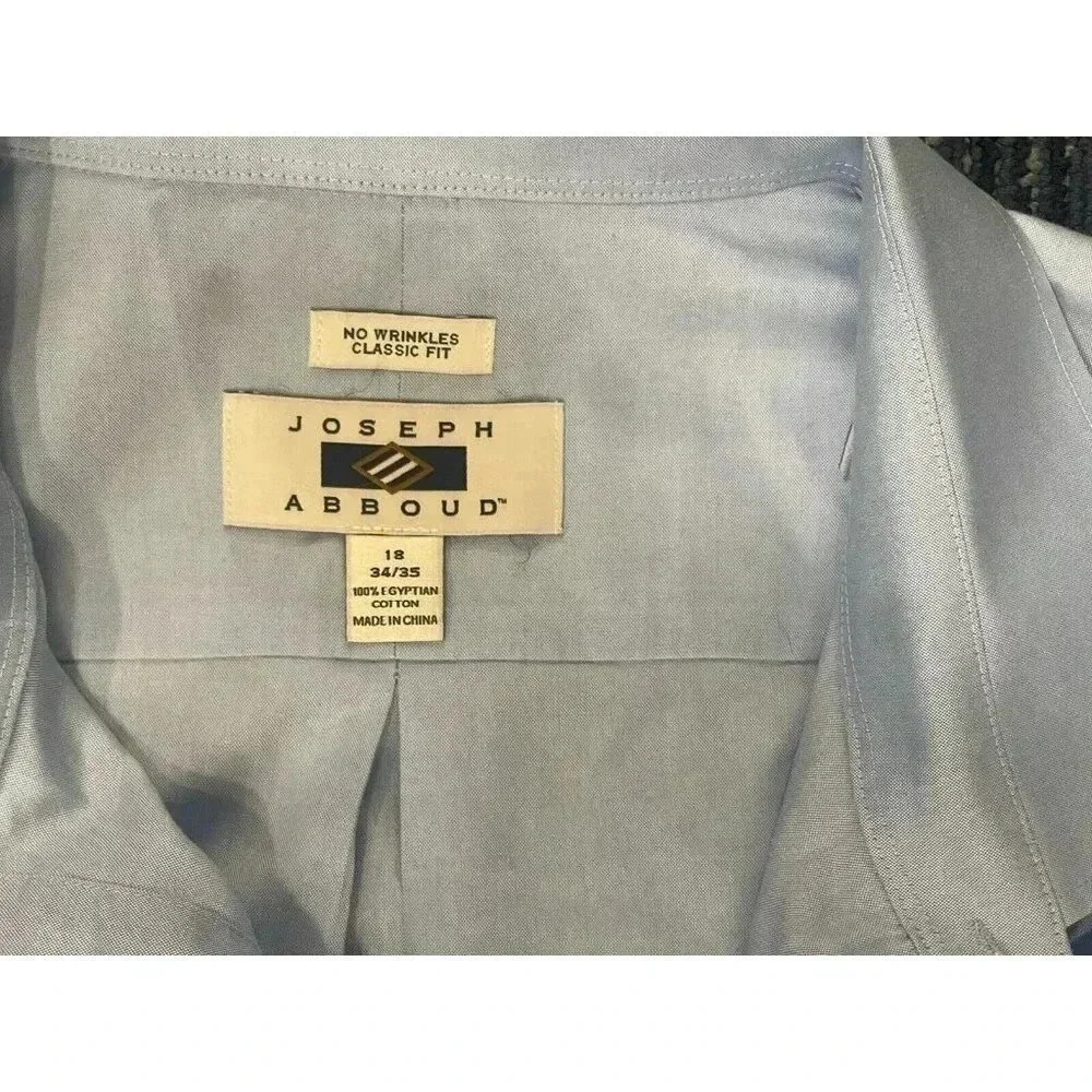 Joseph Abbound Long Sleeve Collared, Button-Down Light Blue Shirt‎ 18 34/35 - Picture 4 of 4